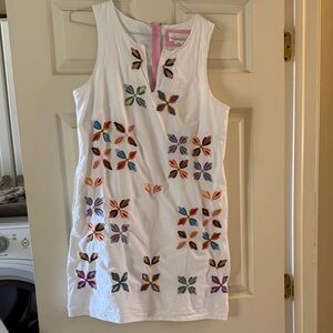 Anthropologie size 10 cotton shift dress with embroidery